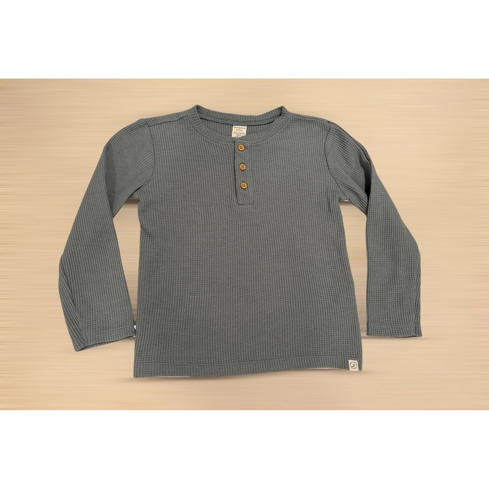 Carter's Little Planet Waffle‎ Long Sleeve 5T Blue Shirt